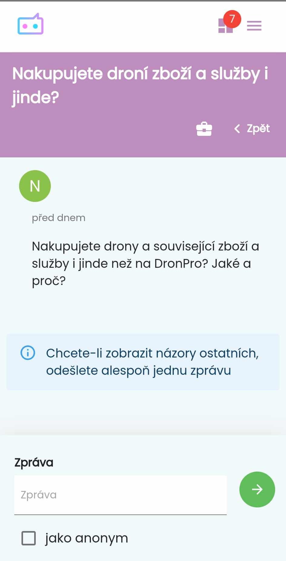 ChatLab — téma diskuze, dokud respondent neodpoví