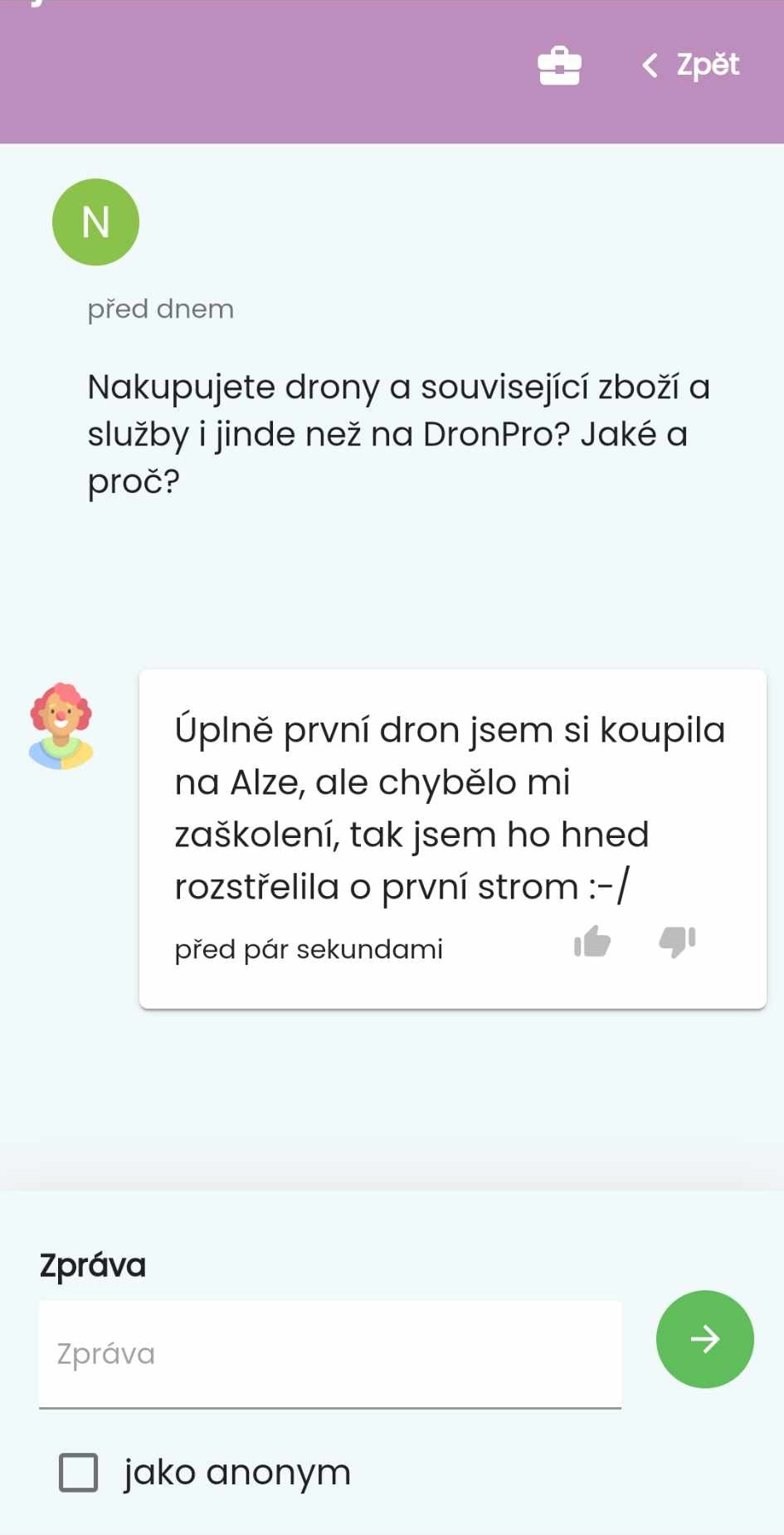 ChatLab — otevřená diskuze po reakci respondenta